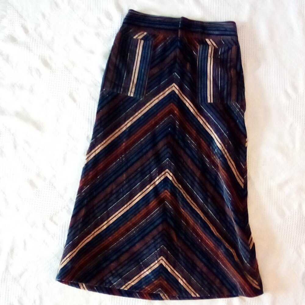 Marc  Jacobs Velvet Chevron Multi Color Striped Skirt Size 4 - Picture 3 of 8